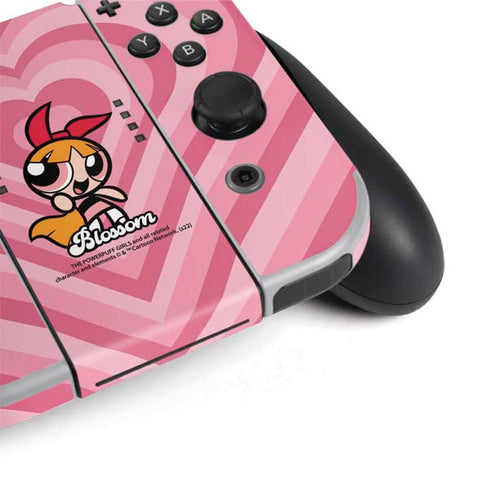 Cartoon Network Powerpuff Girls Blossom Pink Hearts Nintendo Switch OLED (2021) Skin